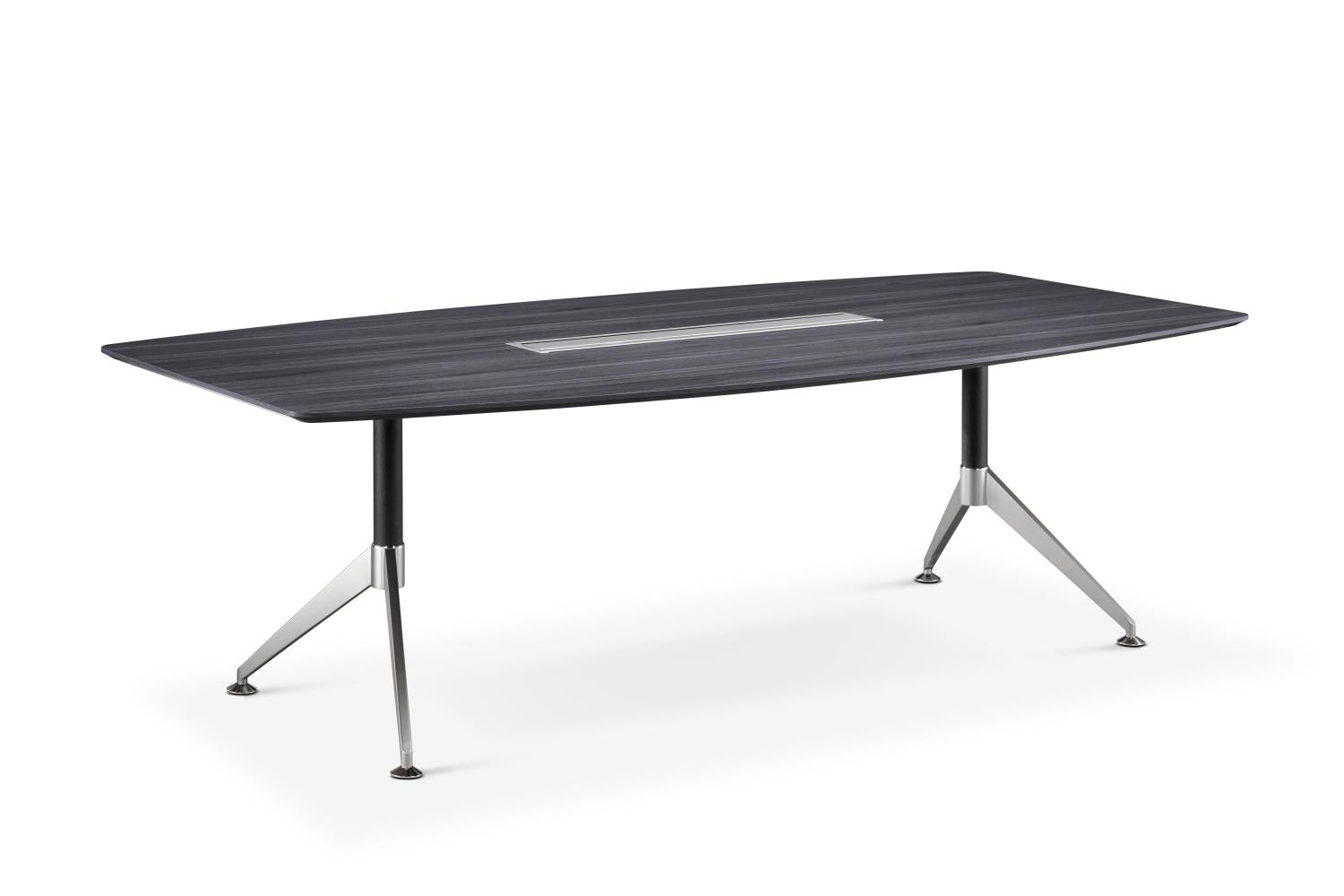2400mm x 1200mm Executive Boardroom Table with Cable Management in Anthracite