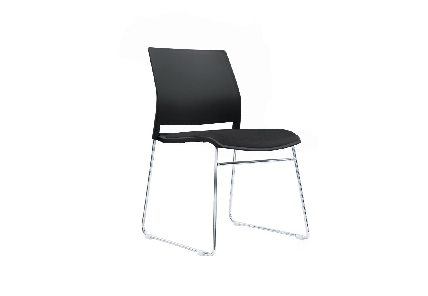 Verse Multipurpose Stacking Chair in all Black Shell