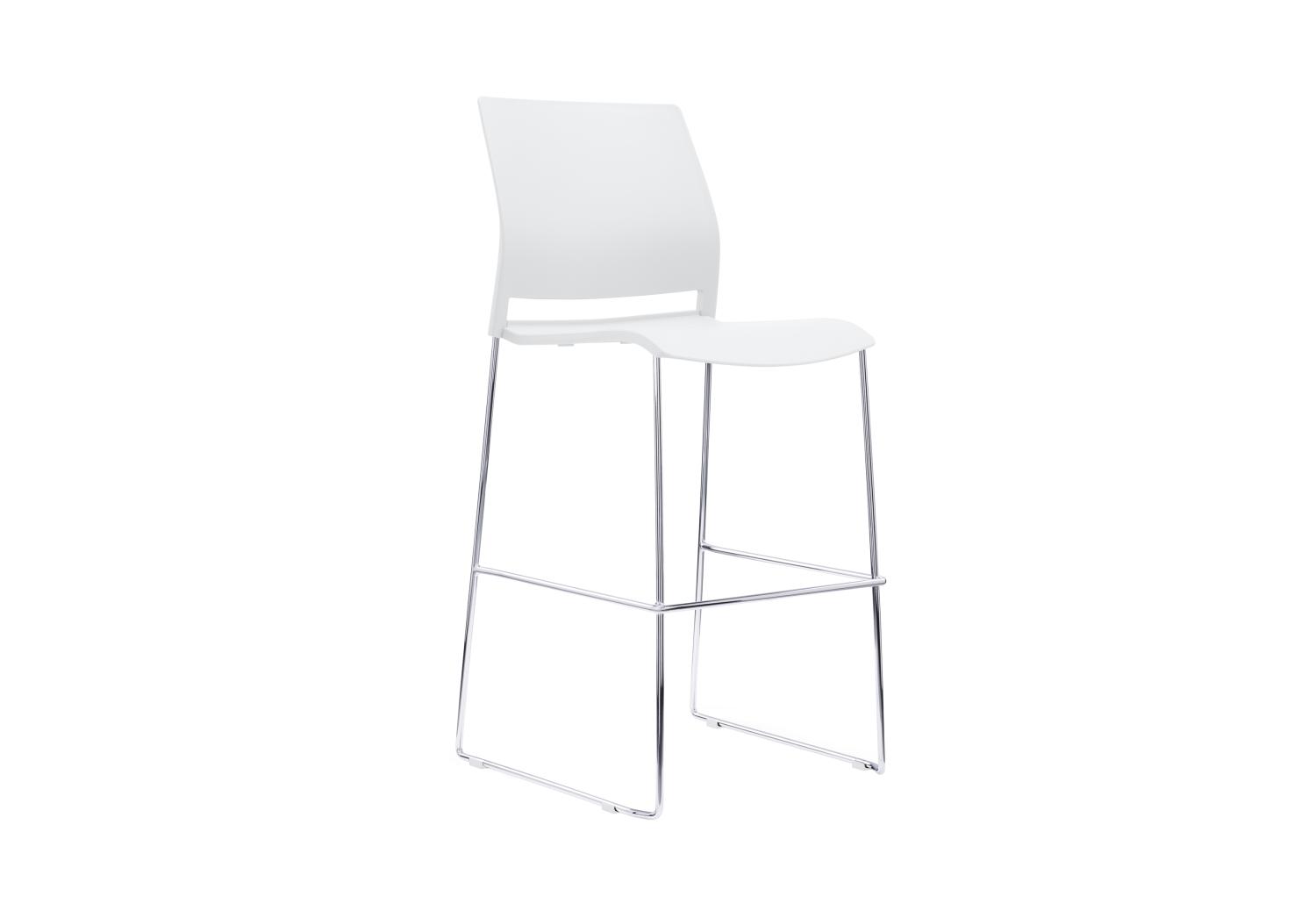 Verse Stool in all White Shell