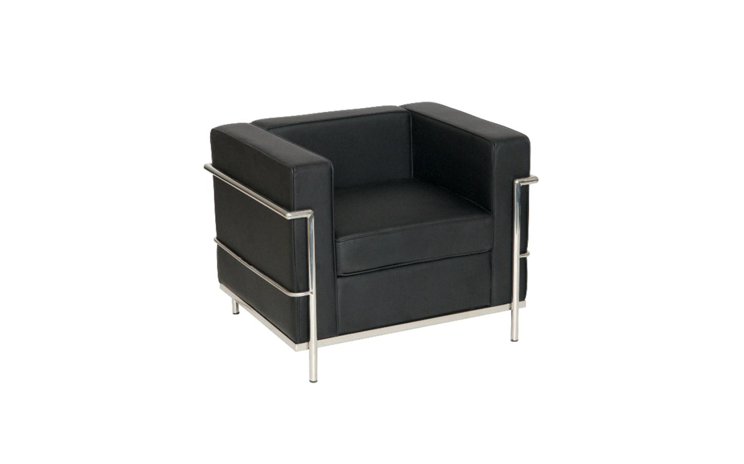 Single Seater Korby Sofa in Black Faux Leather
