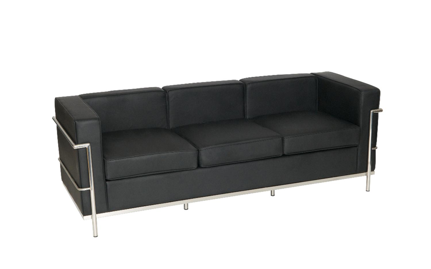 Triple Seater Korby Sofa in Black Faux Leather