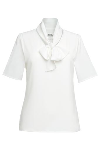 Flavia Short Sleeve Tie Neck Blouse