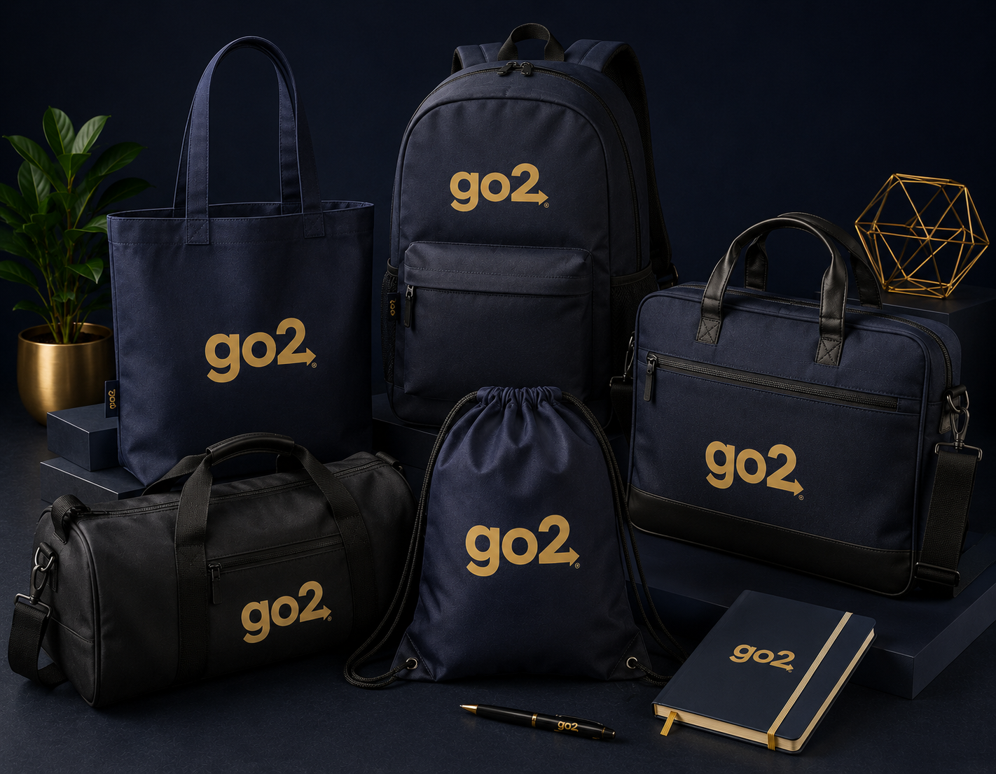 Branded promotional bags including tote bags, backpacks and laptop bags