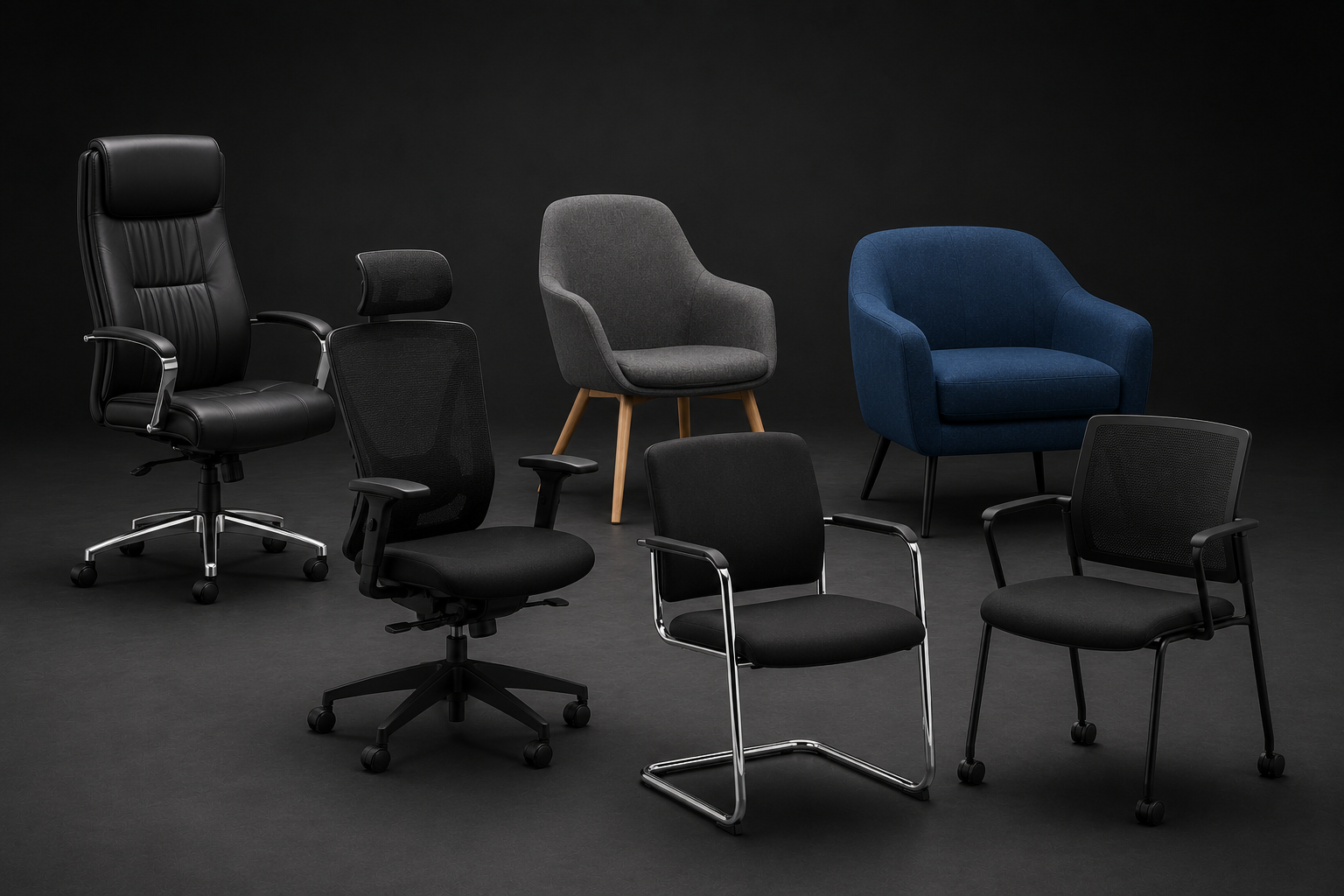Collection of executive, operator, visitor and meeting chairs